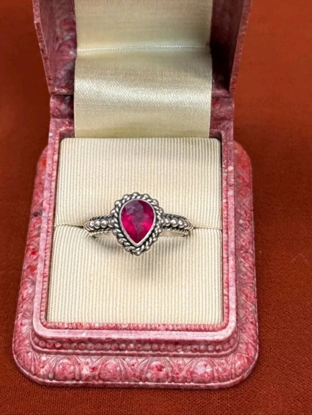 Sterling Silver Ruby Ring SZ8